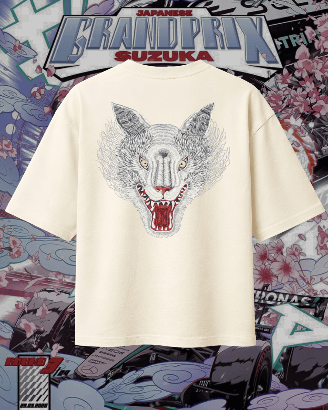 Camiseta Oversized Mercedes - Lobo Japonês