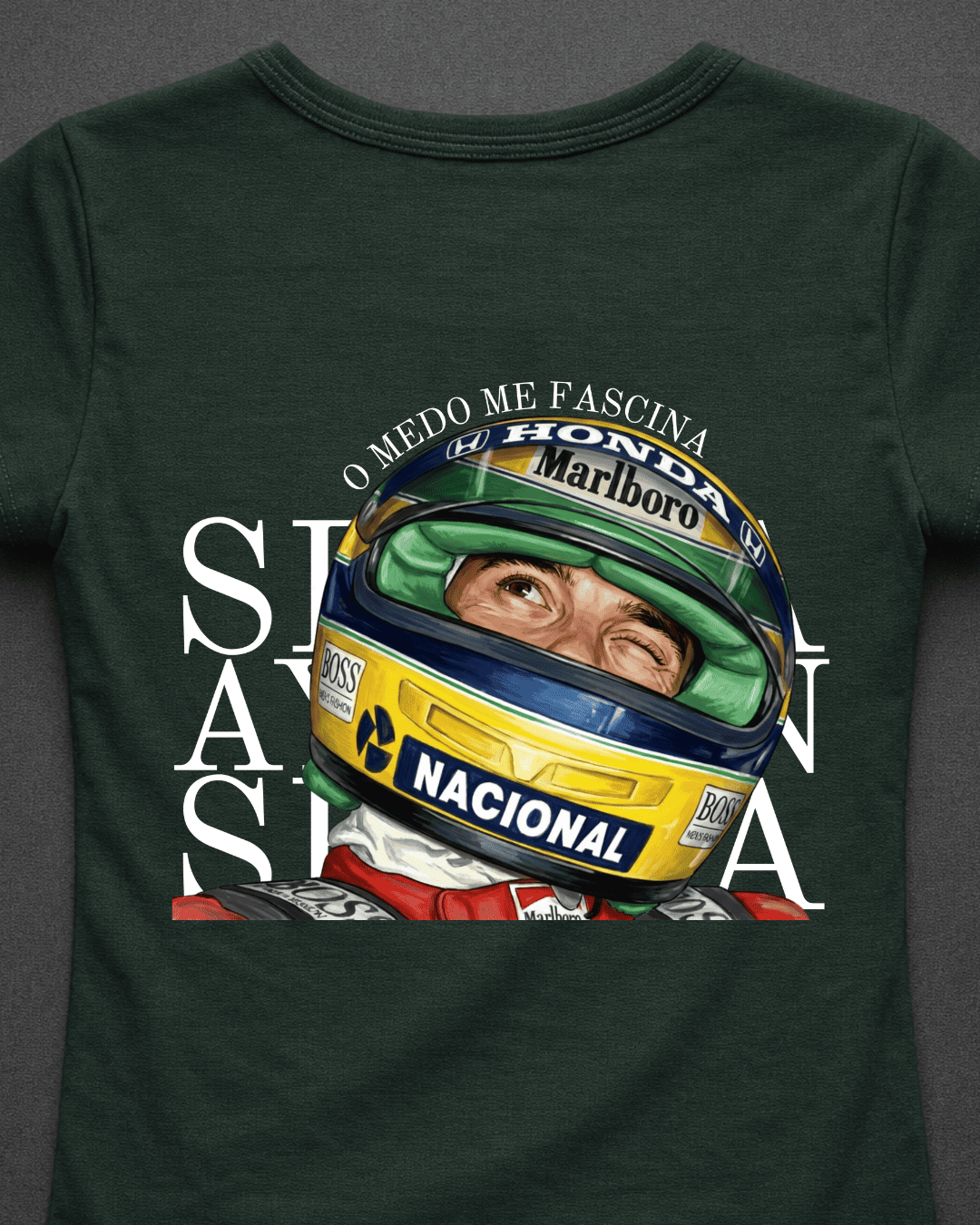 Blusa Baby Look Ayrton Senna - O medo me fascina