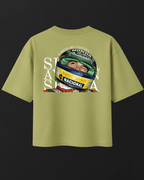 Camiseta Oversized Ayrton Senna - O medo me fascina