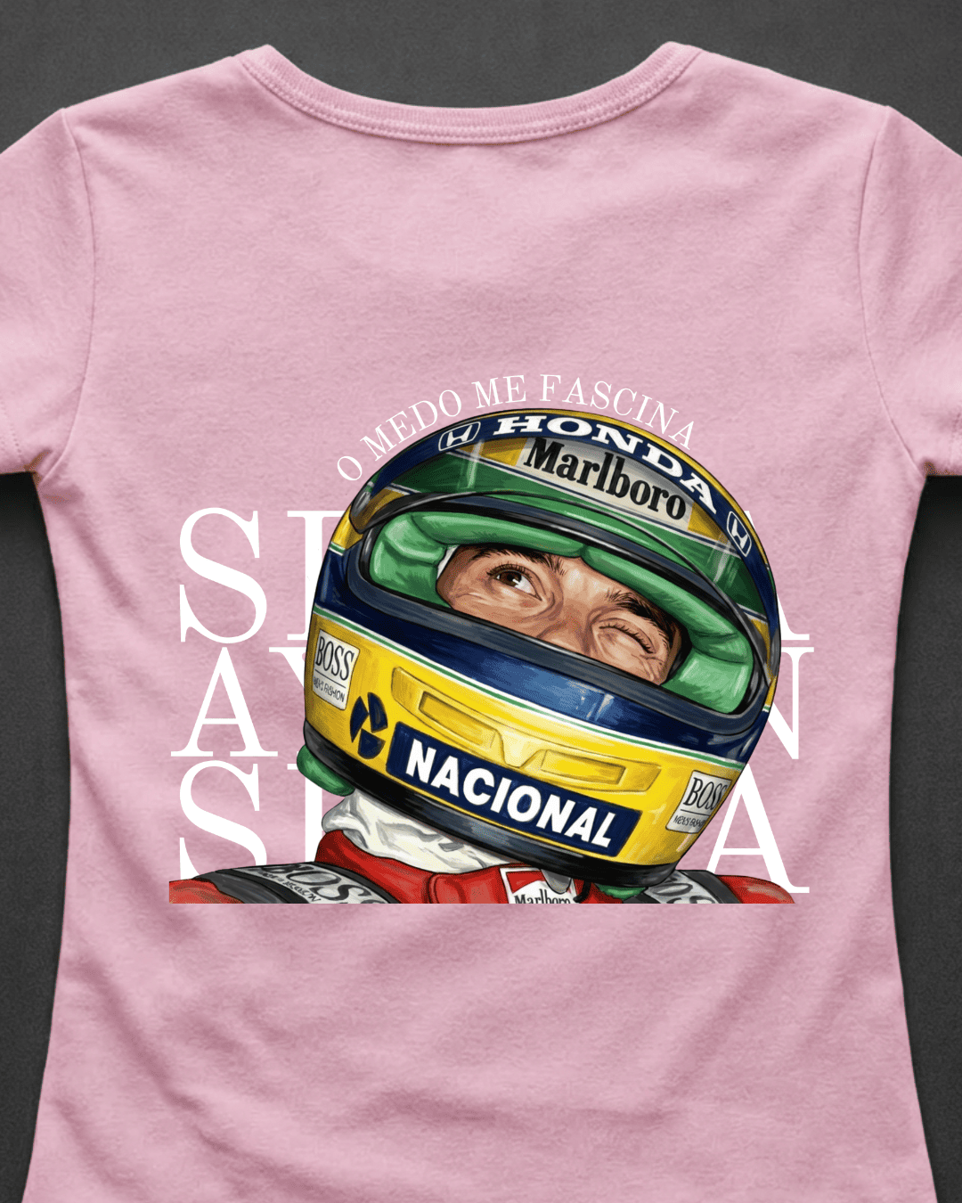 Blusa Baby Look Ayrton Senna - O medo me fascina