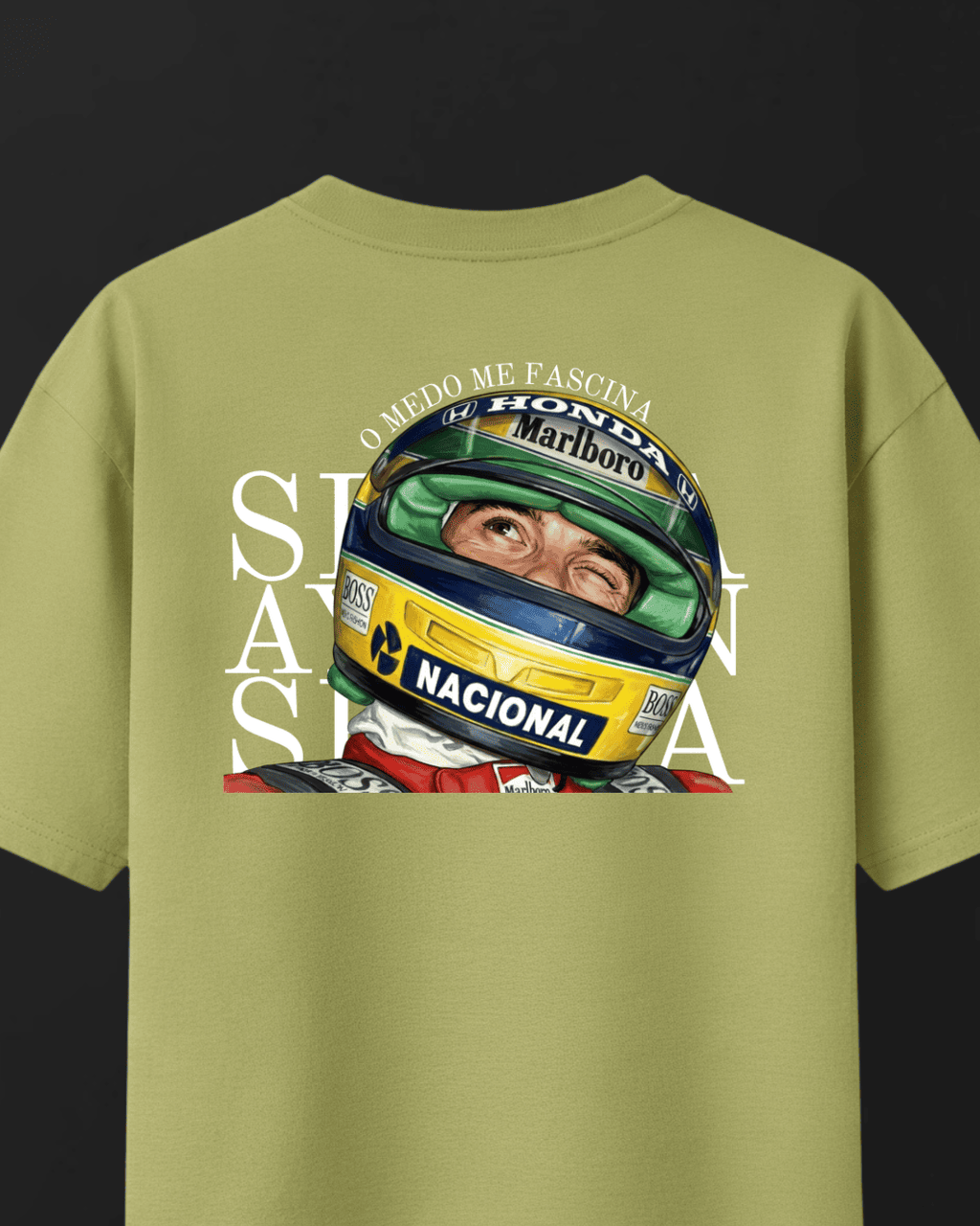 Camiseta Oversized Ayrton Senna - O medo me fascina