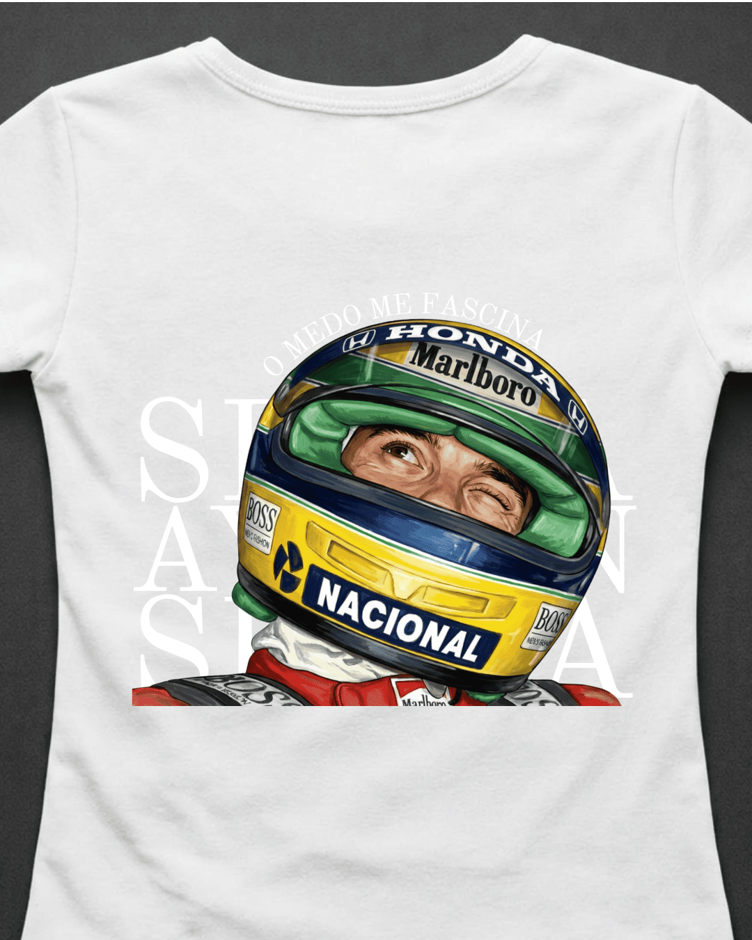 Blusa Baby Look Ayrton Senna - O medo me fascina