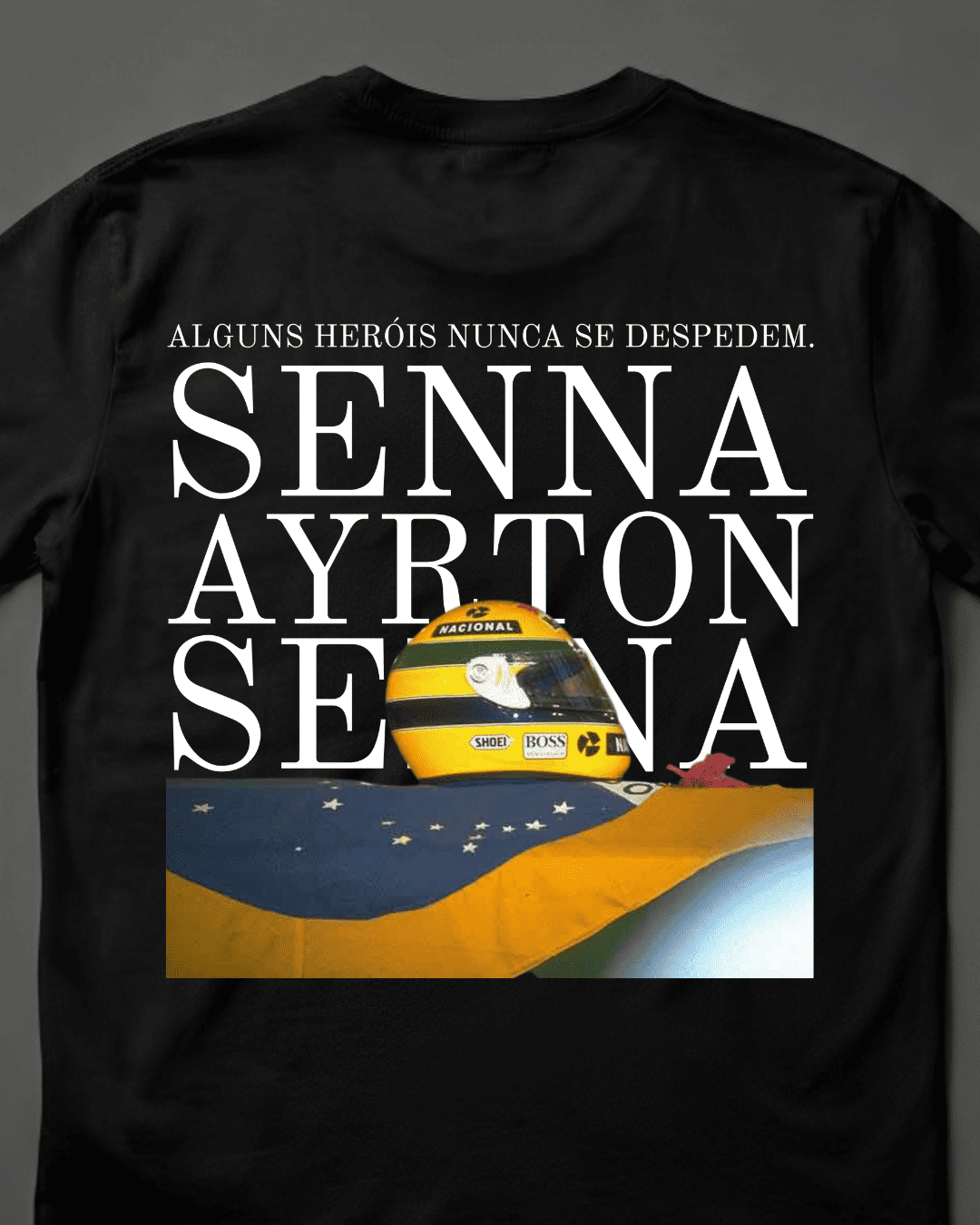 Camiseta Unissex Ayrton Senna - Heróis nunca se despedem