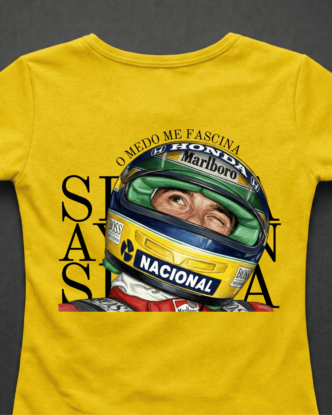 Blusa Baby Look Ayrton Senna  - O medo me fascina
