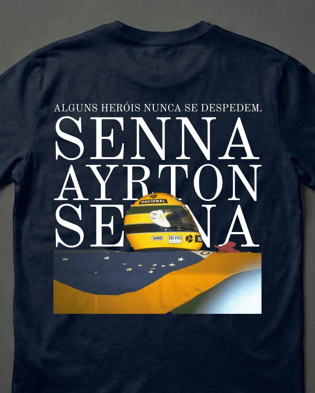 Camiseta Unissex Ayrton Senna - Heróis nunca se despedem
