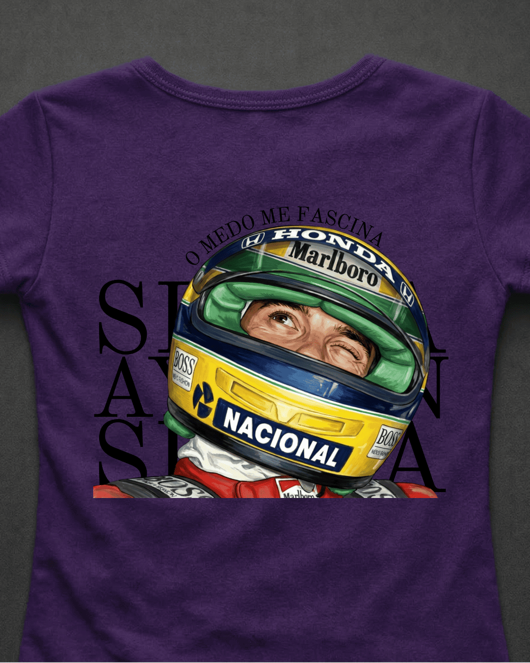 Blusa Baby Look Ayrton Senna  - O medo me fascina