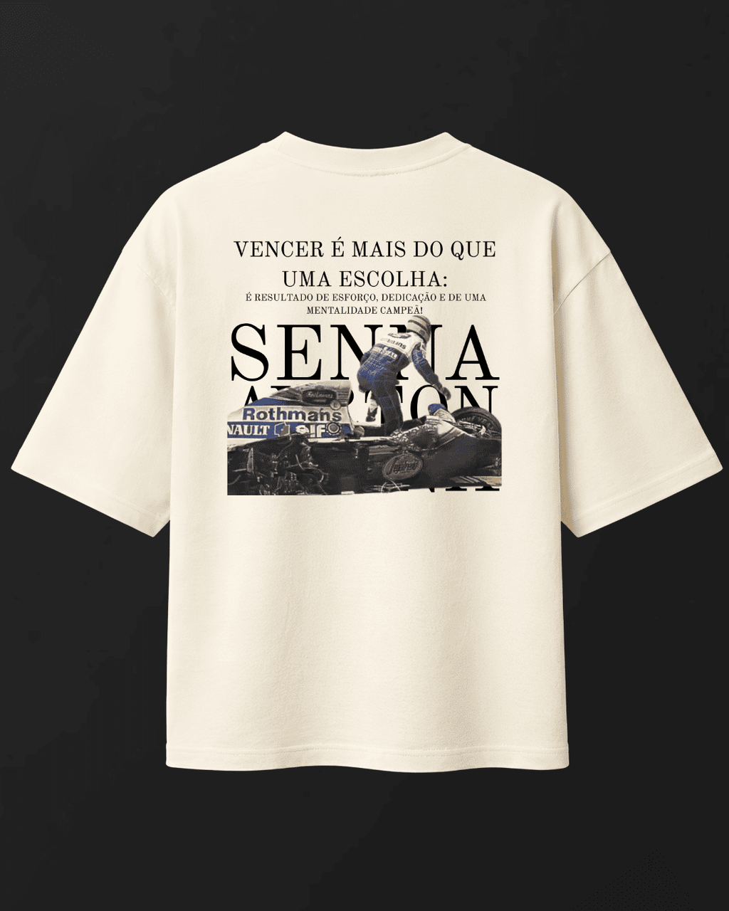 Camiseta Oversized Ayrton Senna - Vencer é mais que uma escolha