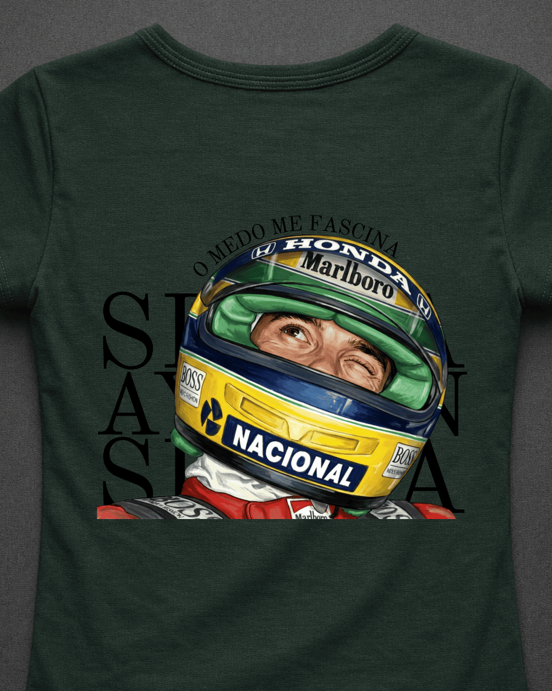 Blusa Baby Look Ayrton Senna  - O medo me fascina