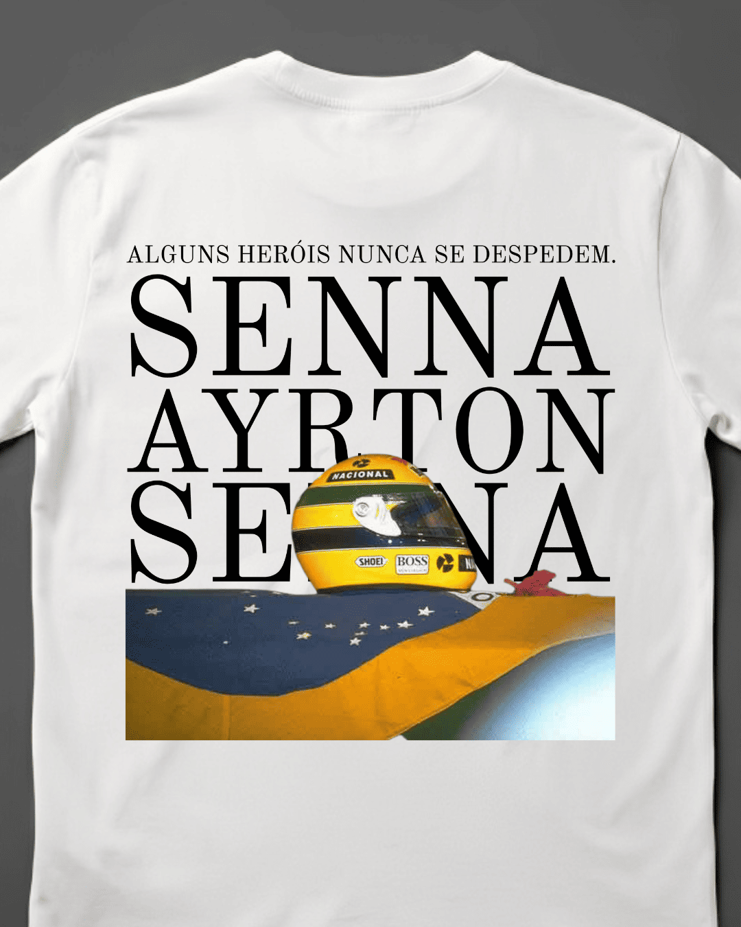 Camiseta Unissex Ayrton Senna - Heróis nunca se despedem EP