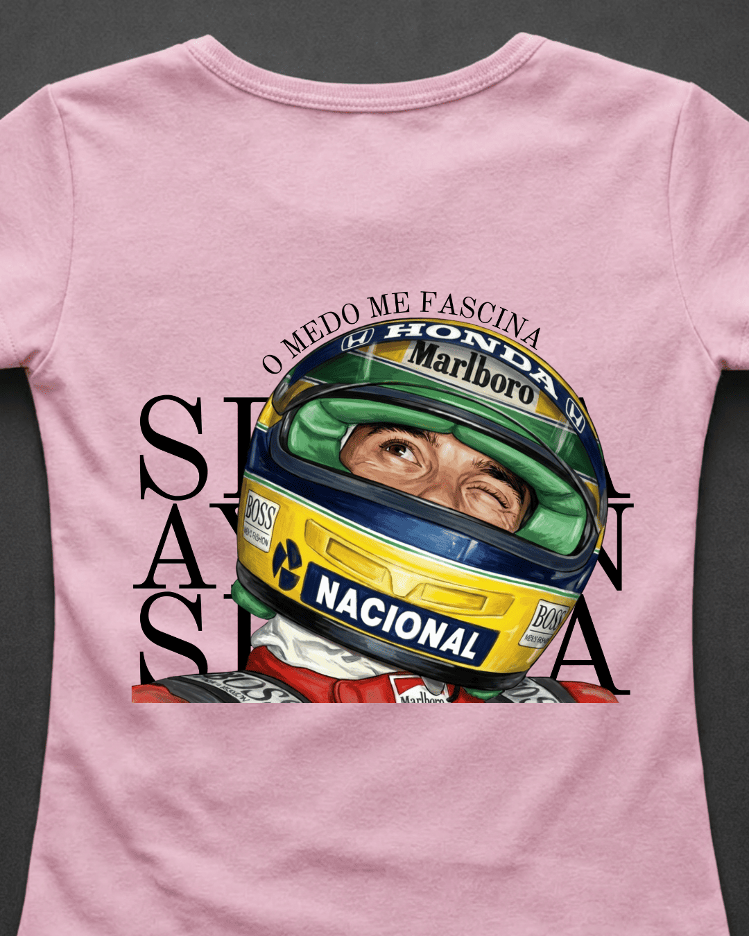 Blusa Baby Look Ayrton Senna  - O medo me fascina