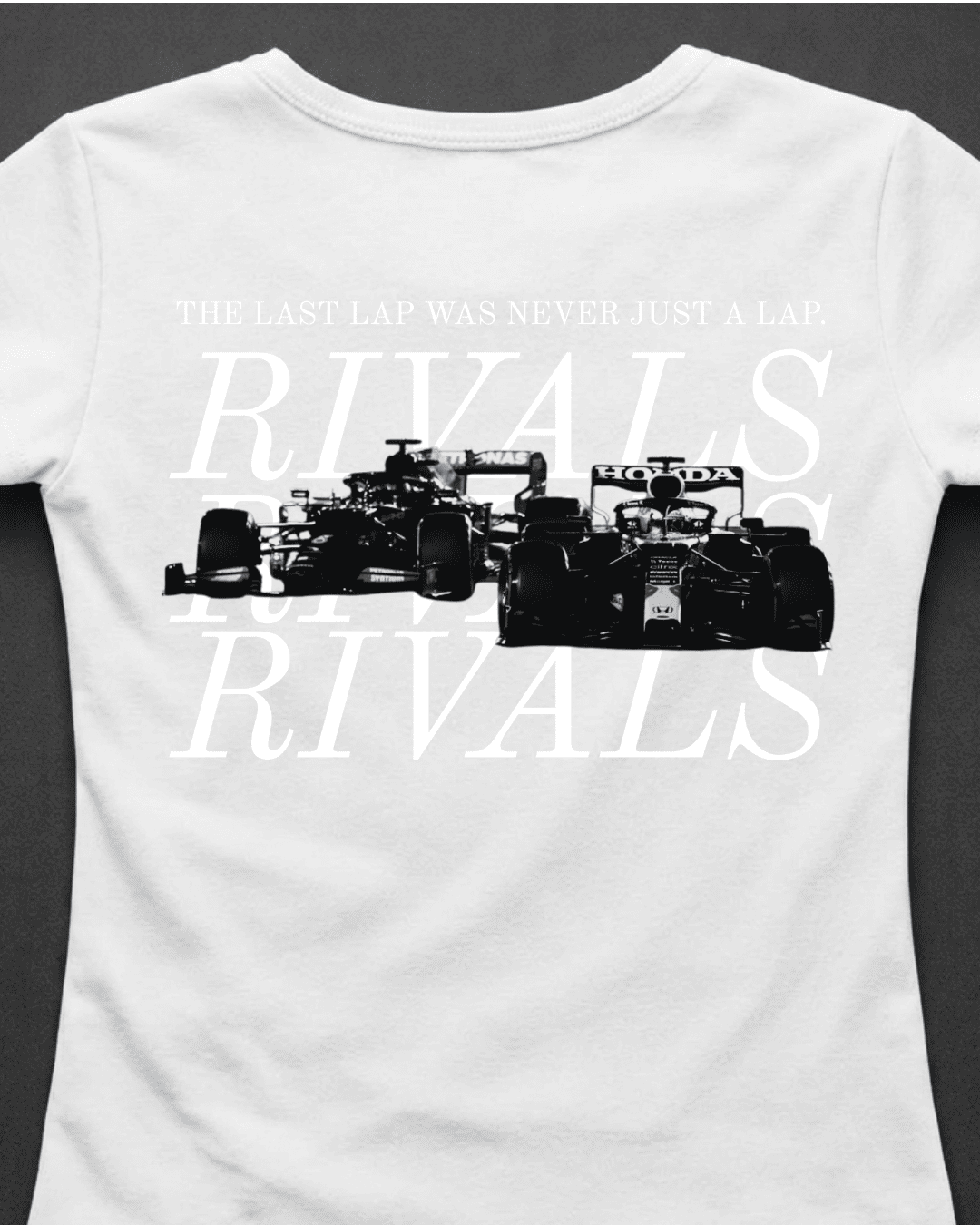 Blusa Baby Look Verstappen vs Hamilton- Última volta