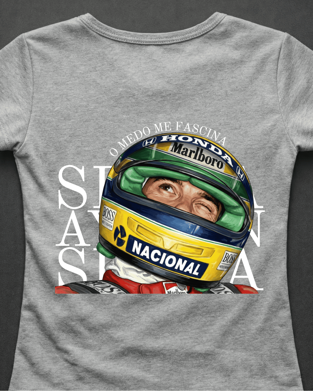 Blusa Baby Look Ayrton Senna - O medo me fascina