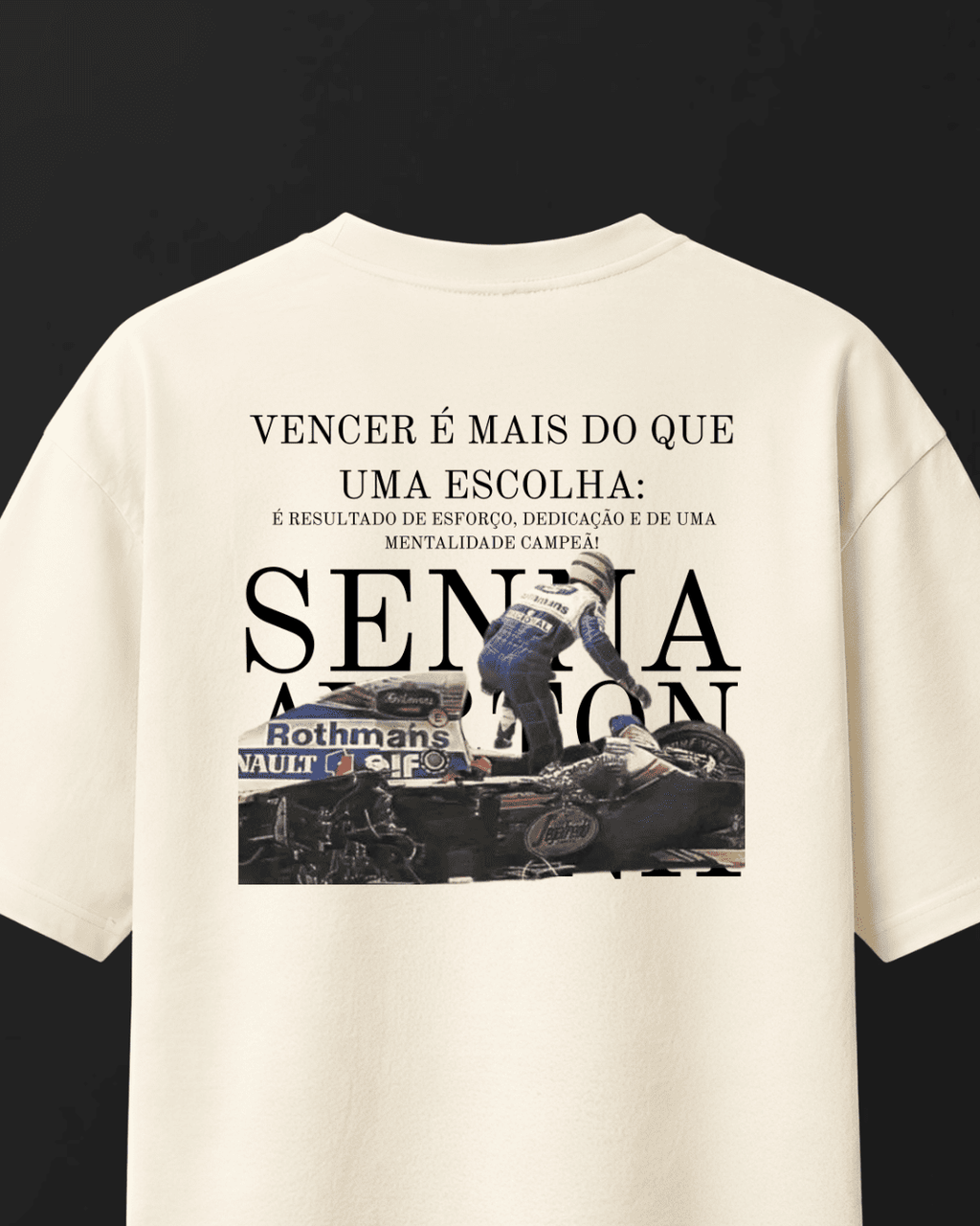 Camiseta Oversized Ayrton Senna - Vencer é mais que uma escolha