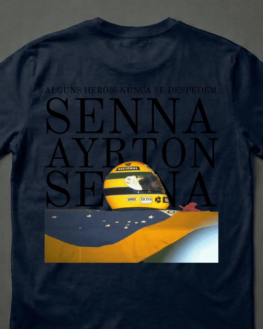 Camiseta Unissex Ayrton Senna - Heróis nunca se despedem EP