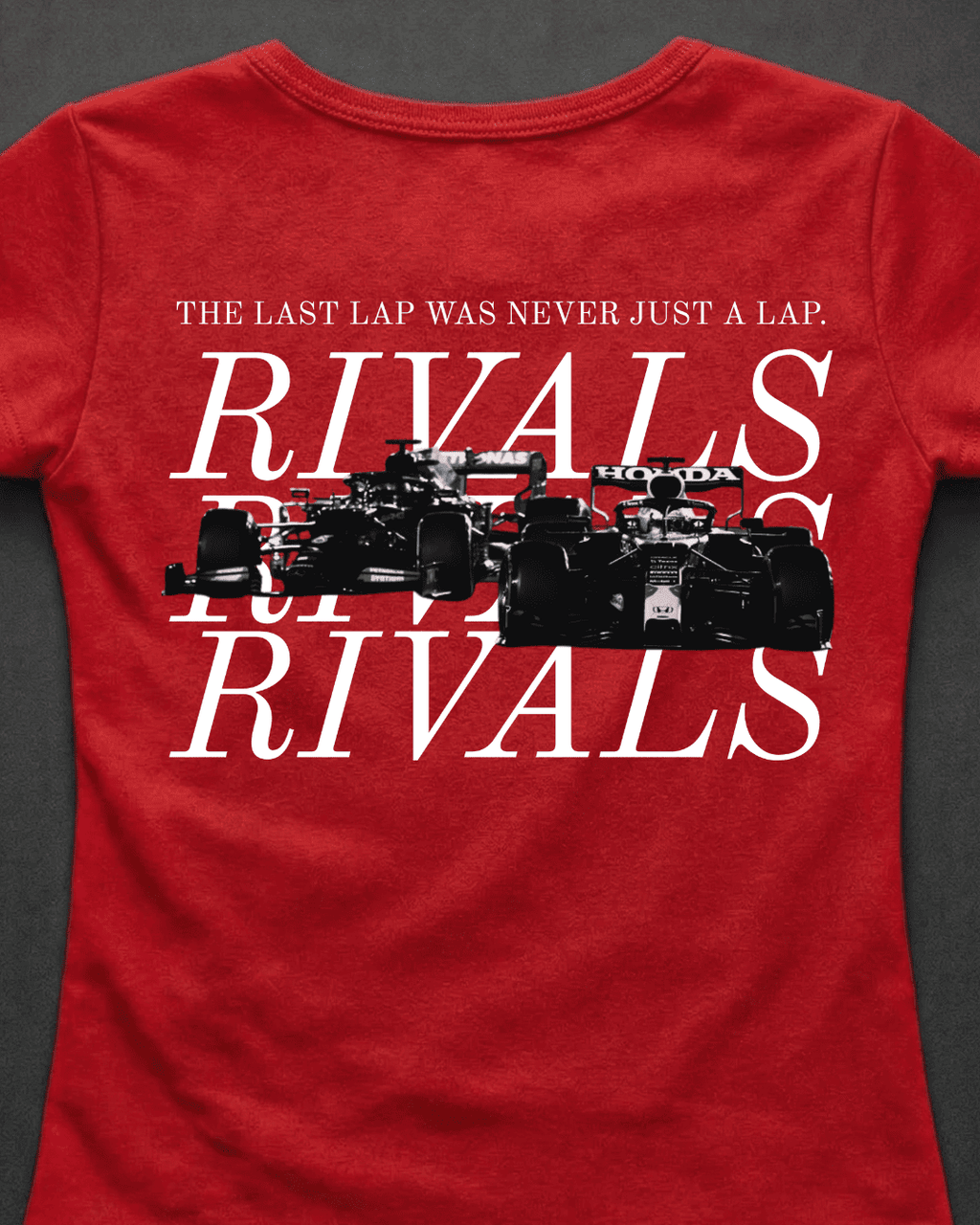 Blusa Baby Look Verstappen vs Hamilton- Última volta
