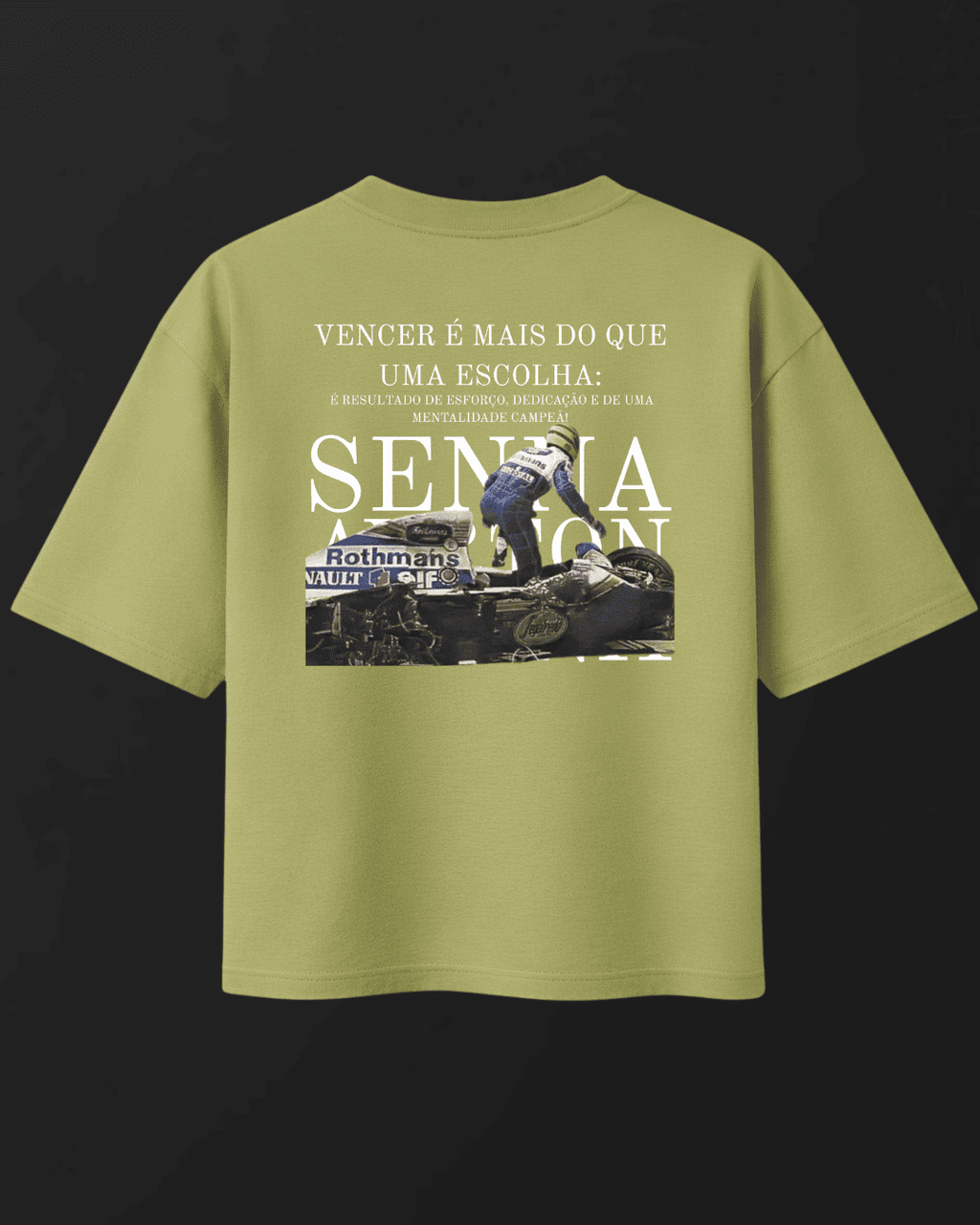 Camiseta Oversized Ayrton Senna - Vencer é mais que uma escolha