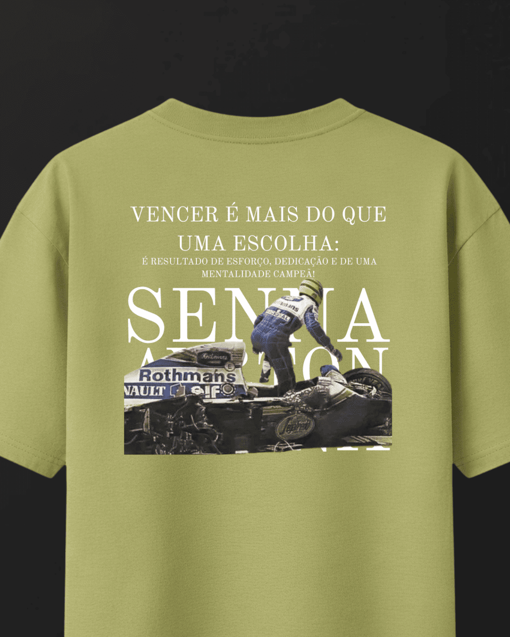 Camiseta Oversized Ayrton Senna - Vencer é mais que uma escolha