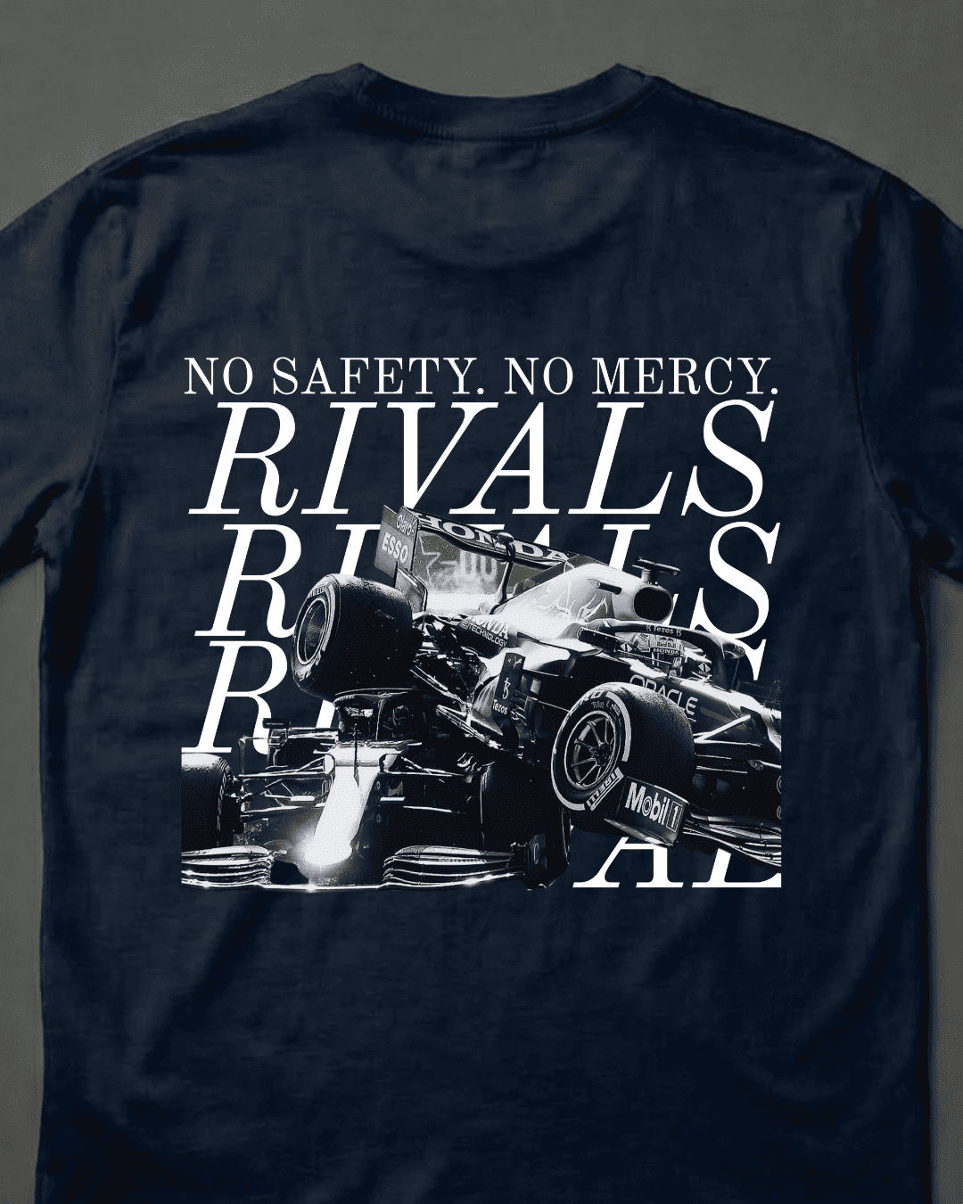 Camiseta Unissex Verstappen vs Hamilton - No safety no mercy EB