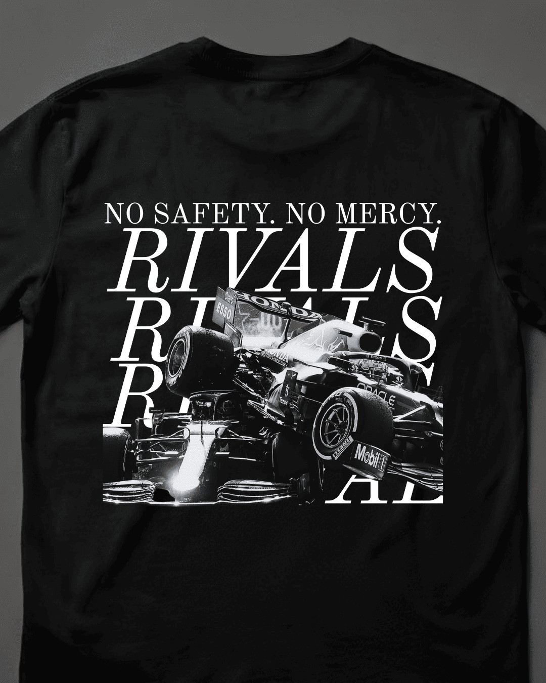 Camiseta Unissex Verstappen vs Hamilton - No safety no mercy EB