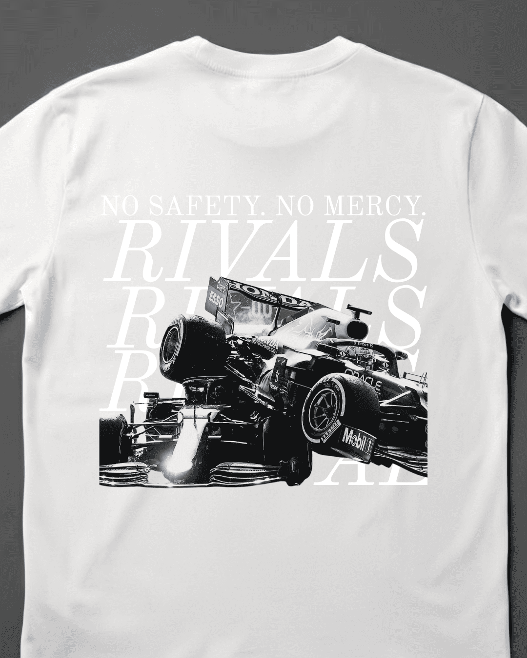 Camiseta Unissex Verstappen vs Hamilton - No safety no mercy EB
