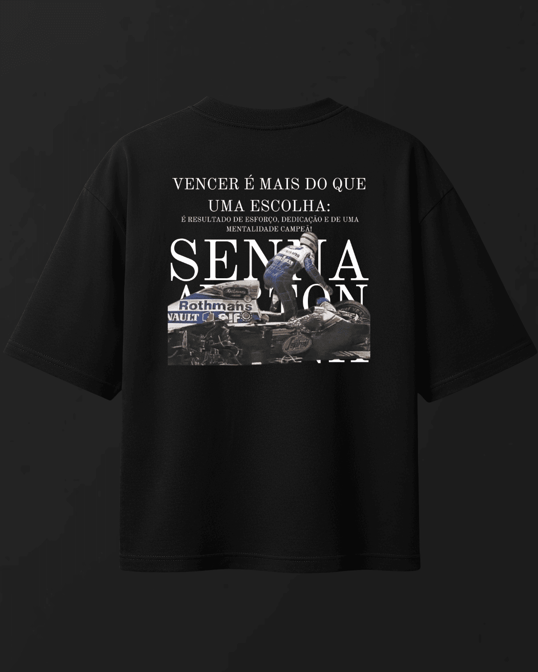 Camiseta Oversized Ayrton Senna - Vencer é mais que uma escolha