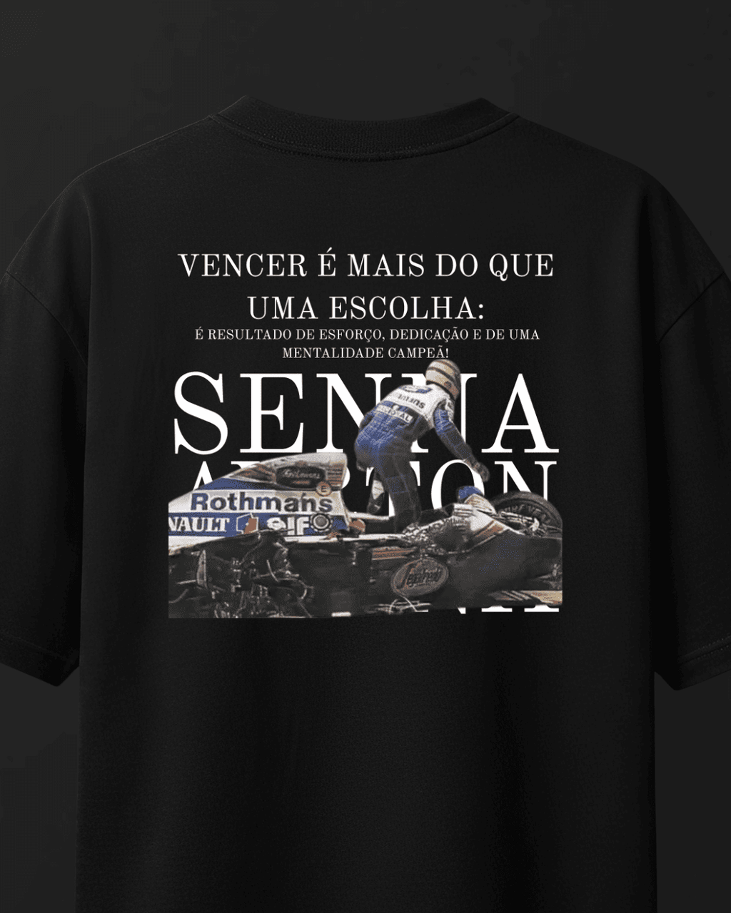 Camiseta Oversized Ayrton Senna - Vencer é mais que uma escolha