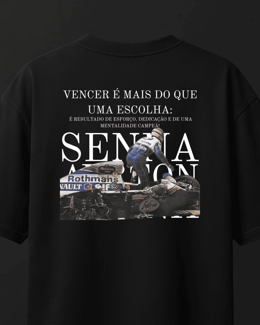 Camiseta Oversized Ayrton Senna - Vencer é mais que uma escolha
