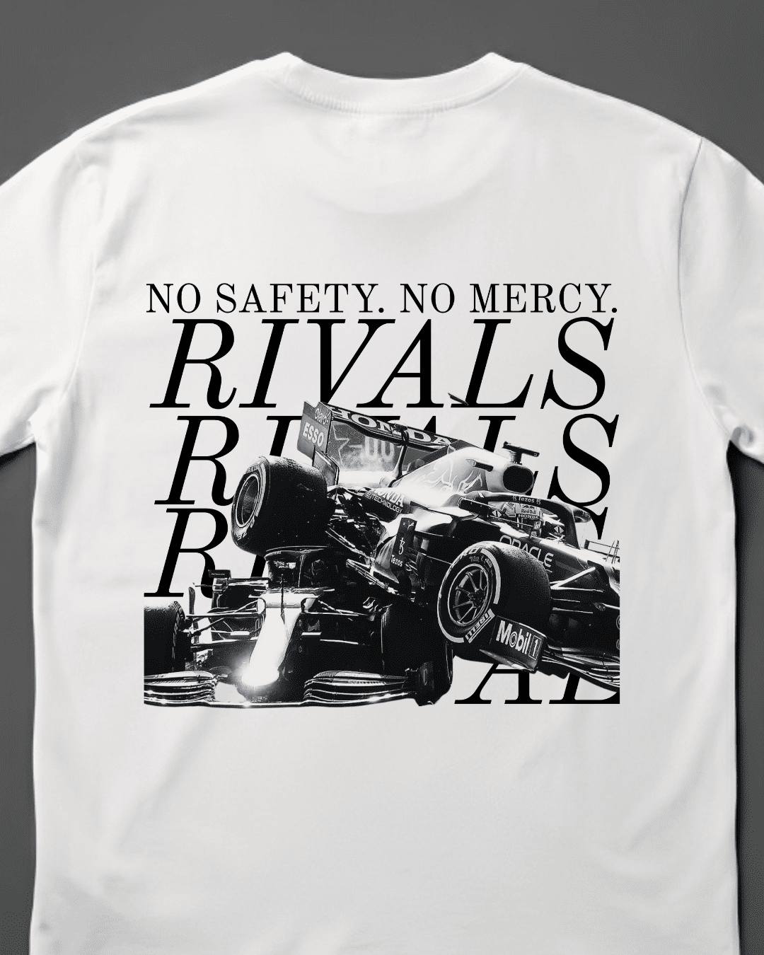 Camiseta Unissex Verstappen vs Hamilton - No safety no mercy