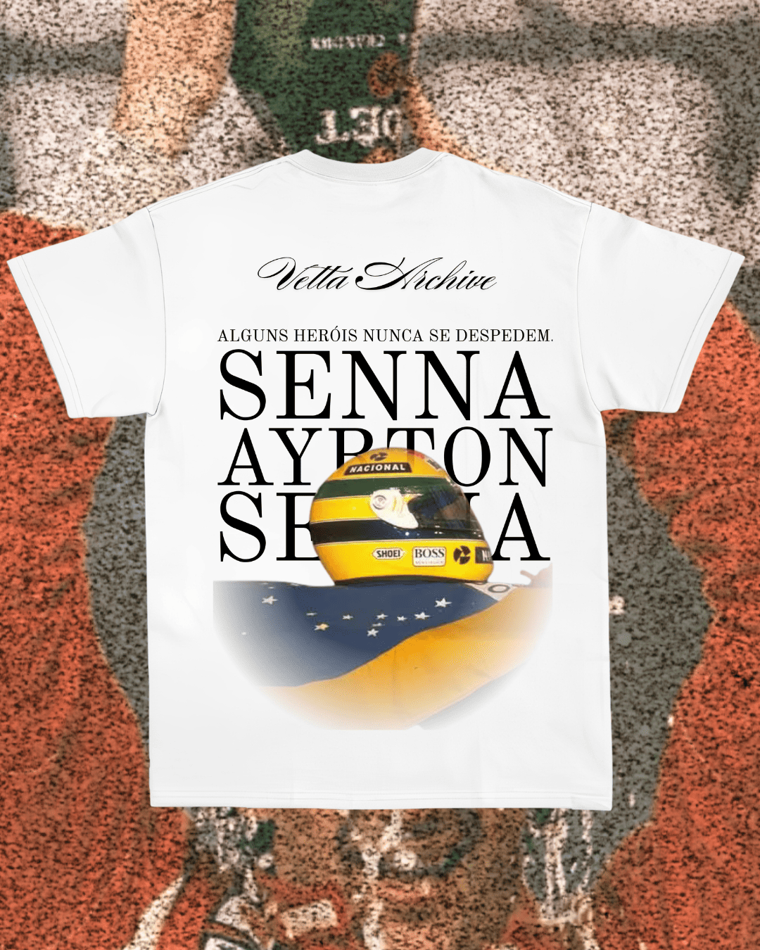 Camiseta Unissex Ayrton Senna - Heróis nunca se despedem