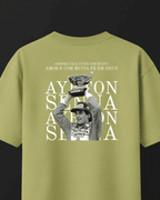 Camiseta Oversized Ayrton Senna - Muita amor e muita fé em Deus