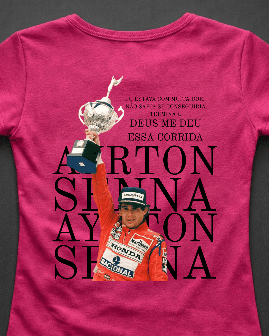 Blusa Baby Look Ayrton Senna -  Deus me deu essa corrida