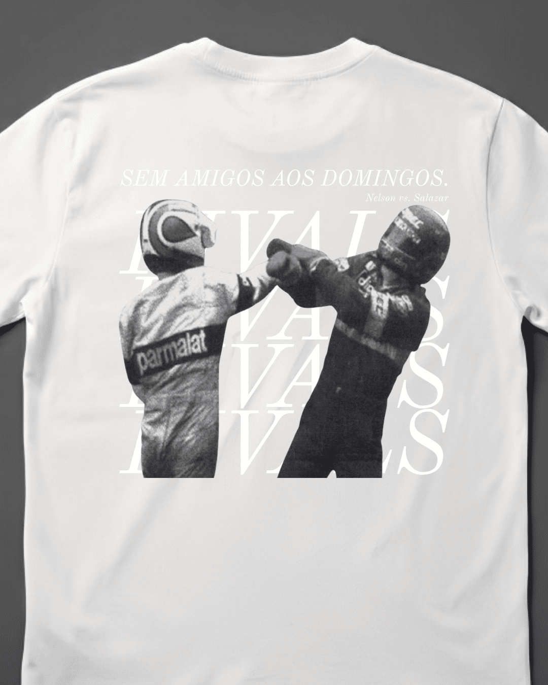 Camiseta Unissex Piquet vs Salazar - Sem amigos ao domingos