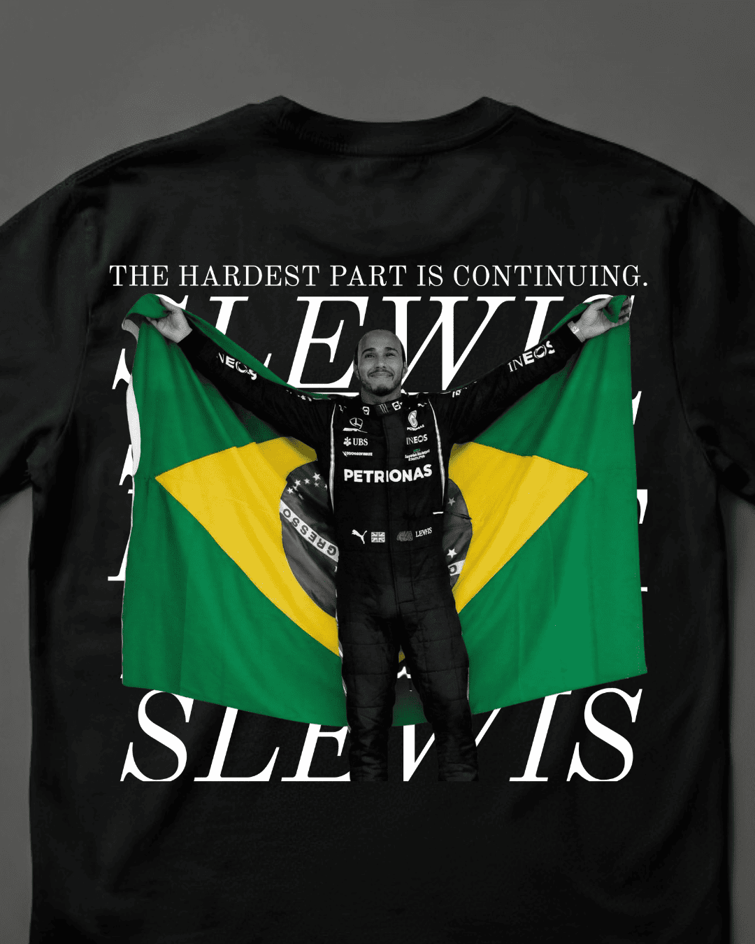 Camiseta Unissex Lewis Hamilton - The hardest part is continuing