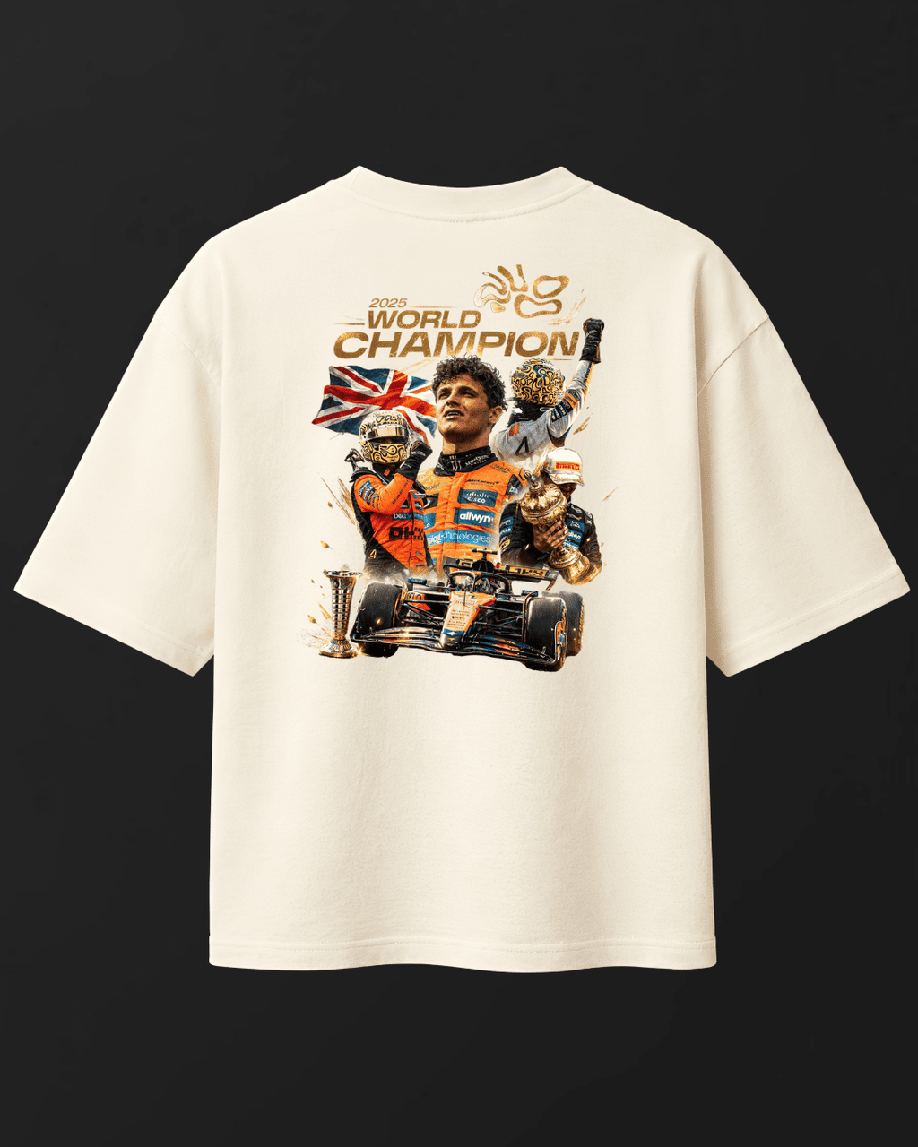 Camiseta Oversized Lando Norris - World Champion 2025