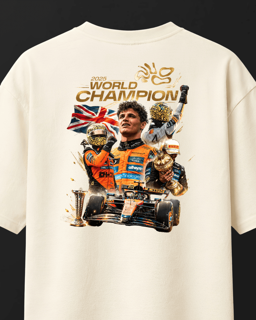 Camiseta Oversized Lando Norris - World Champion 2025
