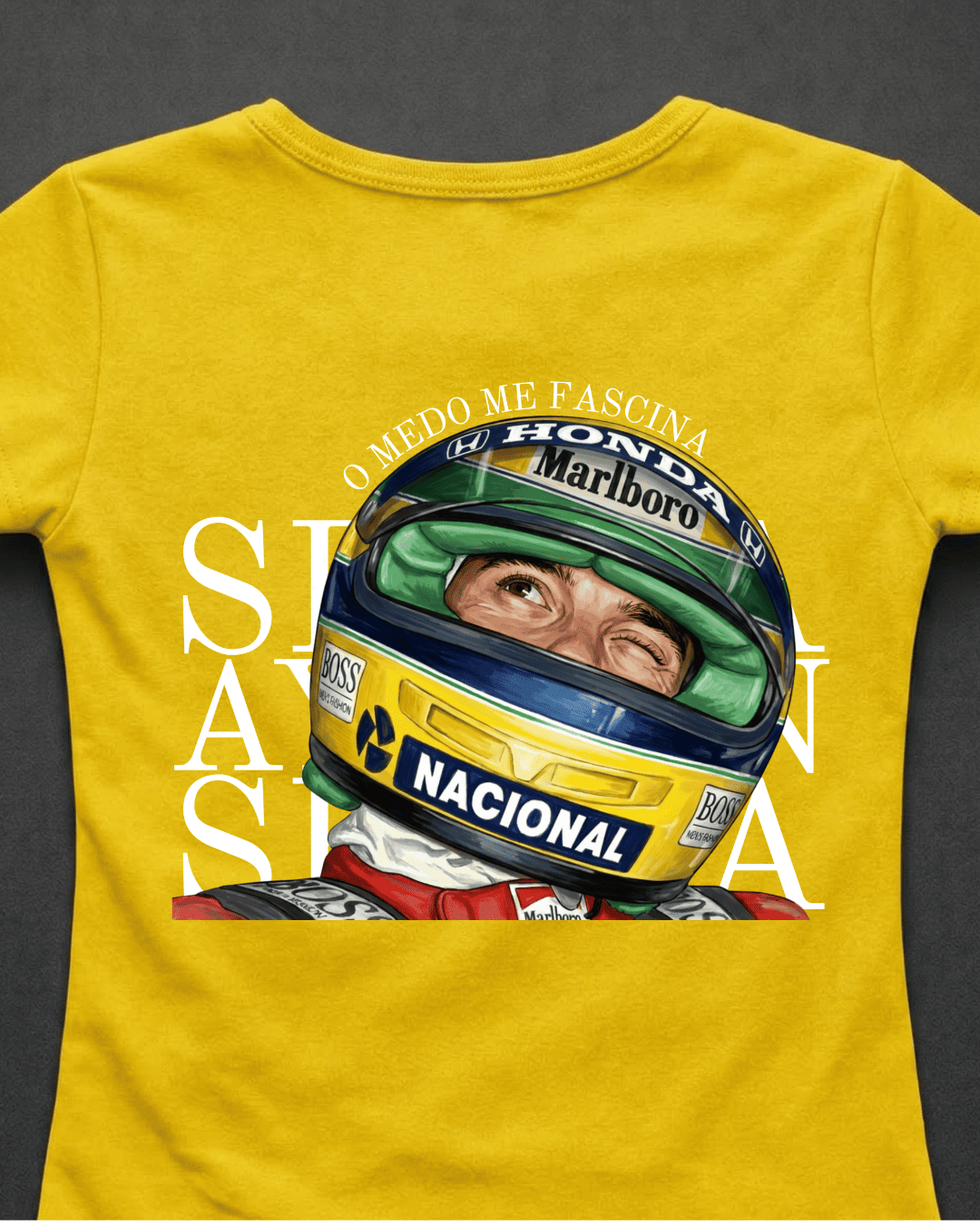 Blusa Baby Look Ayrton Senna - O medo me fascina