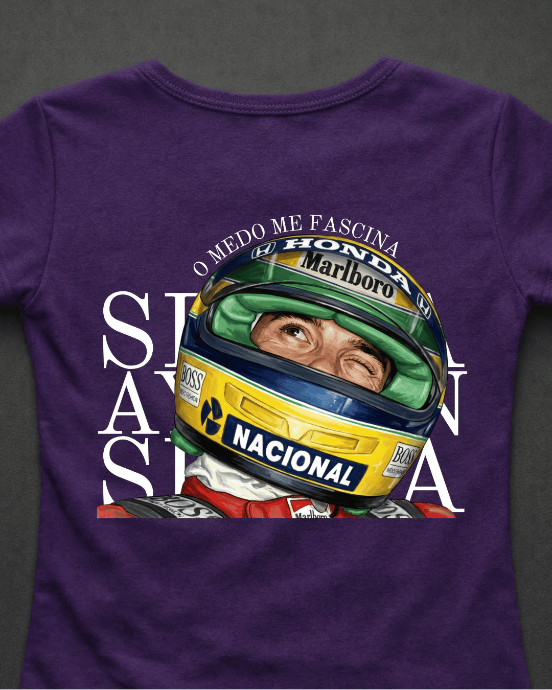 Blusa Baby Look Ayrton Senna - O medo me fascina