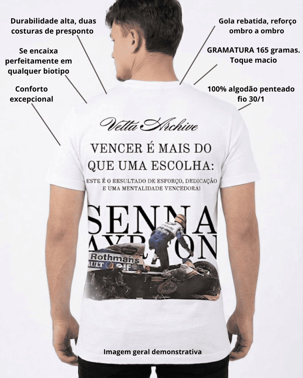 Camiseta Unissex Ayrton Senna - Vencer é mais que uma escolha