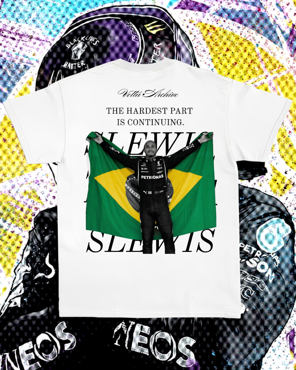 Camiseta Tradicional Lewis Hamilton - The hardest part is continuing