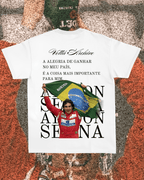Camiseta Unissex Ayrton Senna - Alegria de ganhar pelo meu País