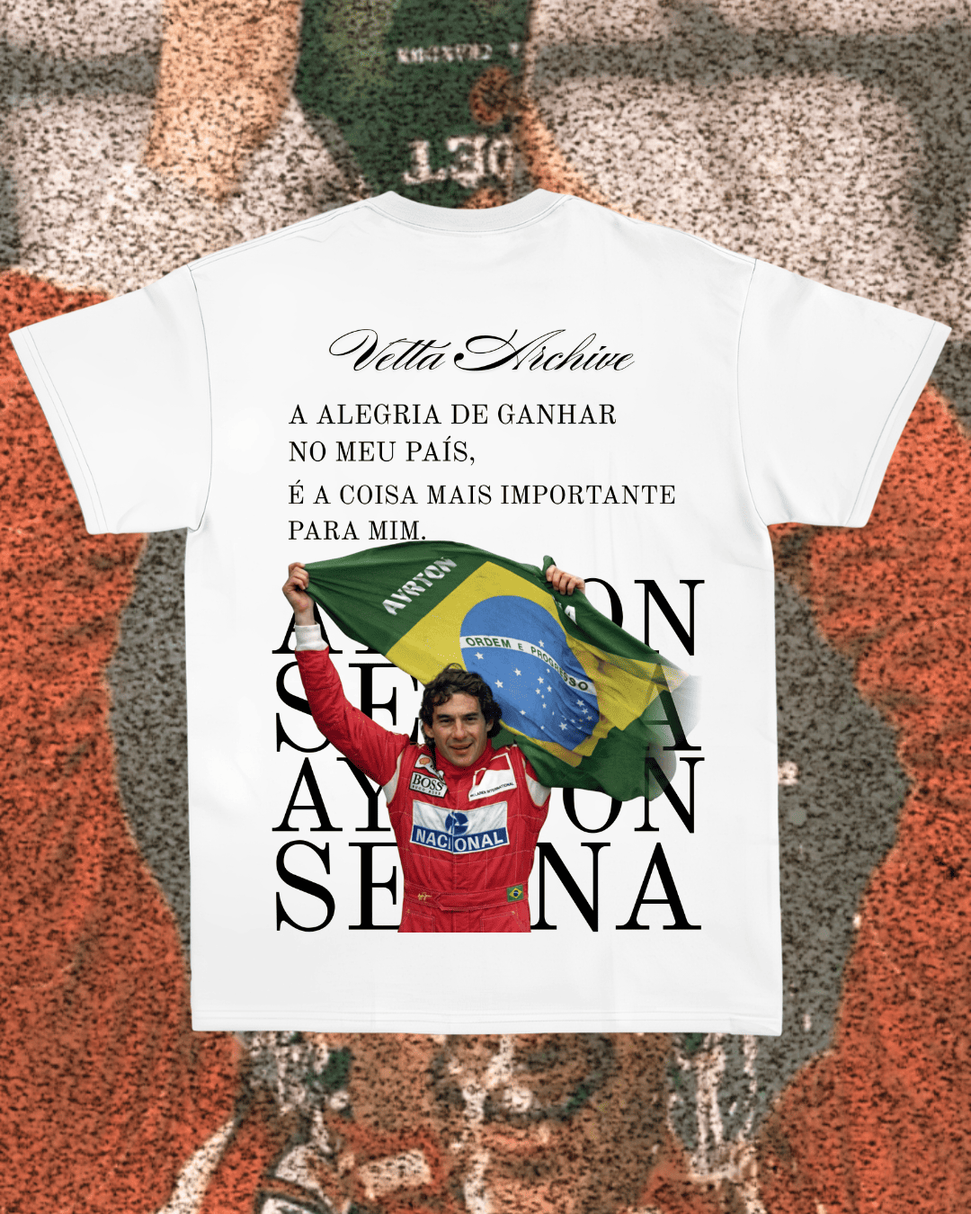 Camiseta Unissex Ayrton Senna - Alegria de ganhar pelo meu País