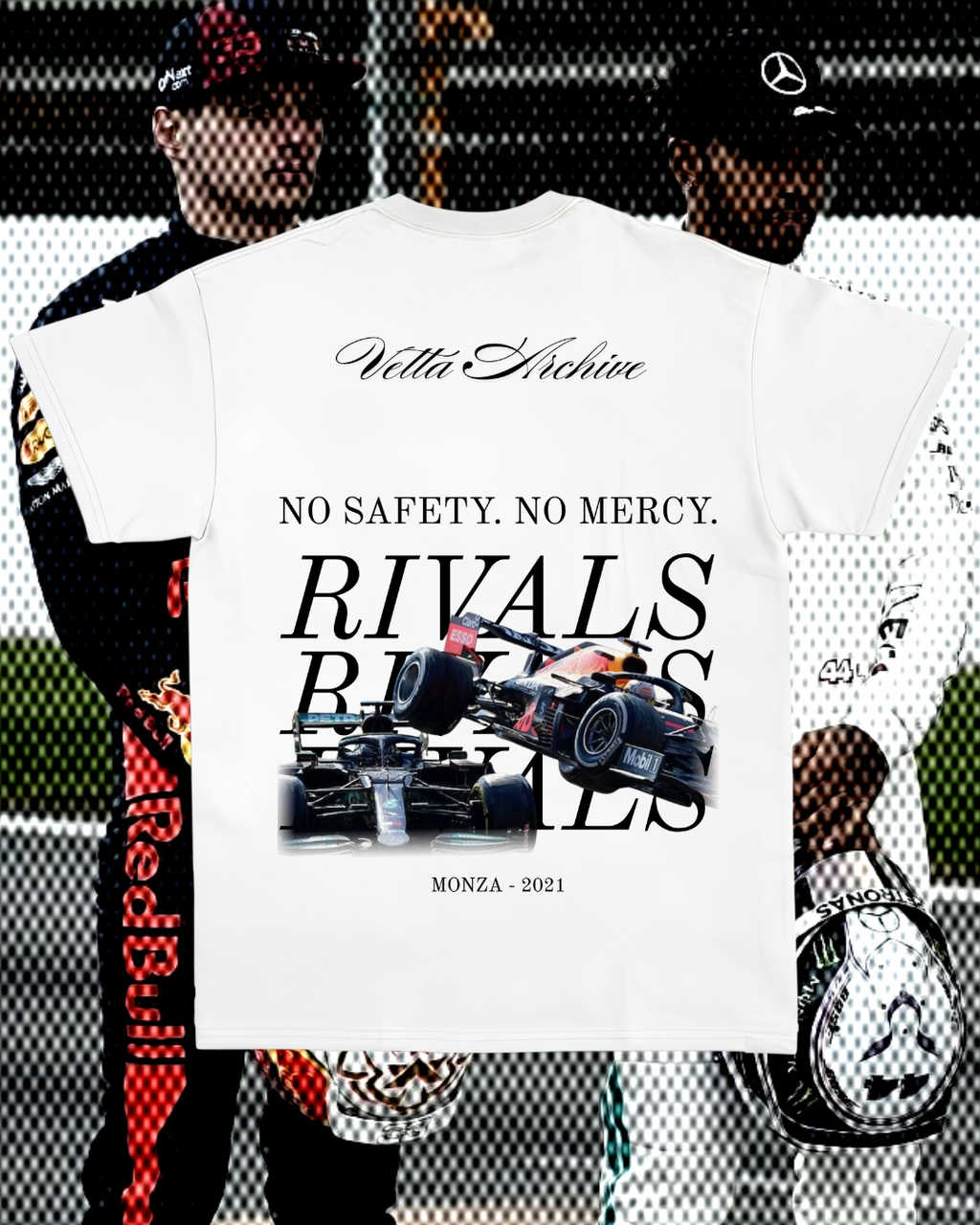 Camiseta Unissex Verstappen vs Hamilton - No safety no mercy EB