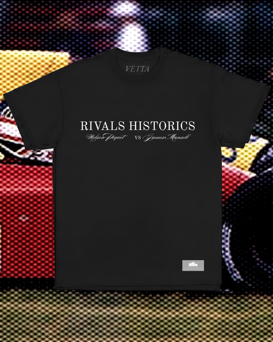 Camiseta Tradicional Mansell vs Piquet - Apenas um atravessa primeiro