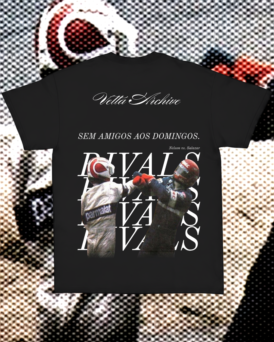Camiseta Unissex Piquet vs Salazar - Sem amigos ao domingos