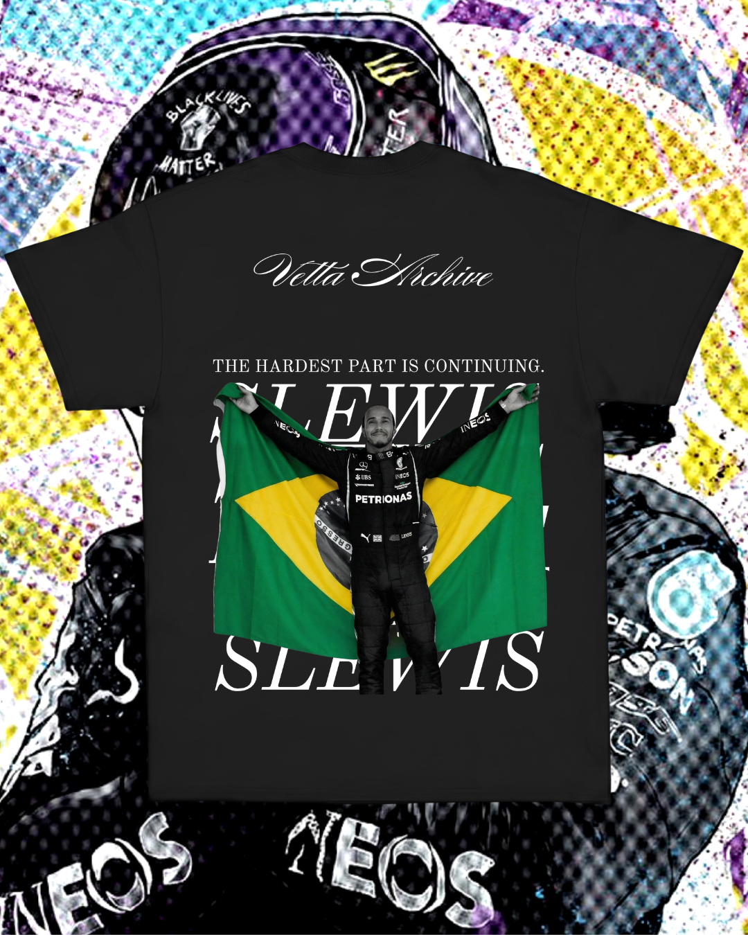 Camiseta Unissex Lewis Hamilton - The hardest part is continuing