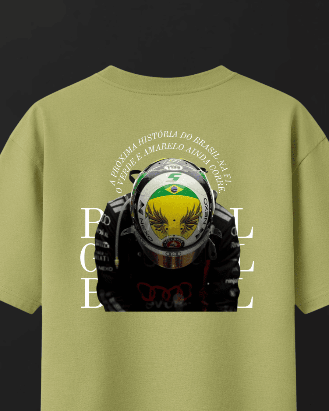 Camiseta Oversized Bortoleto - O verde e amarelo ainda corre