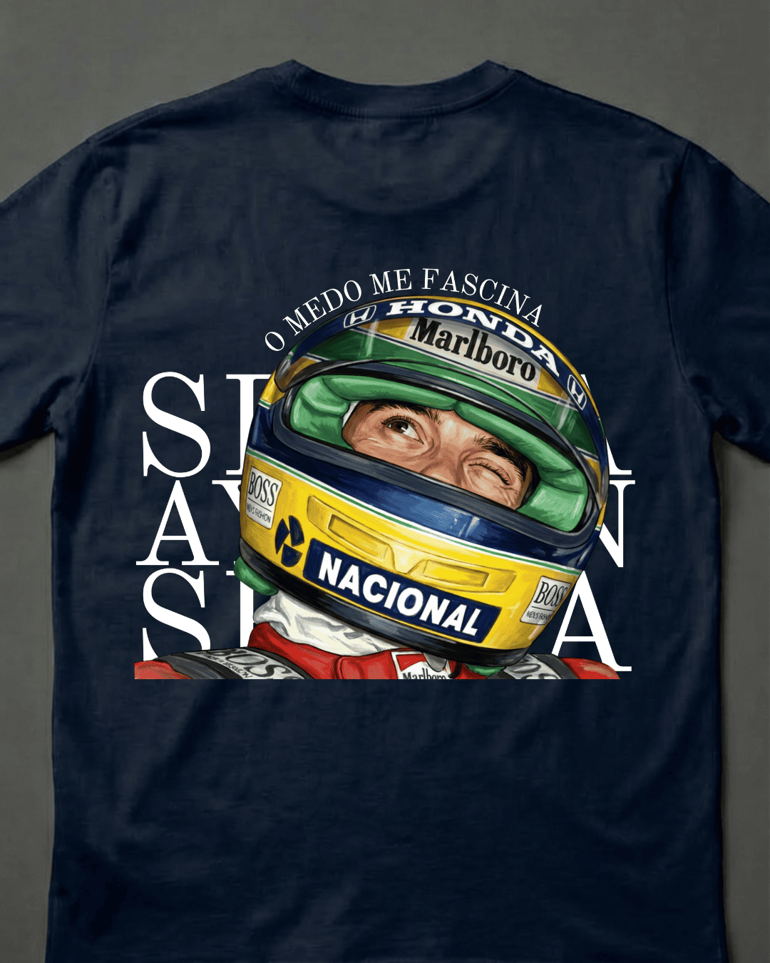 Camiseta Unissex Ayrton Senna - O medo me fascina