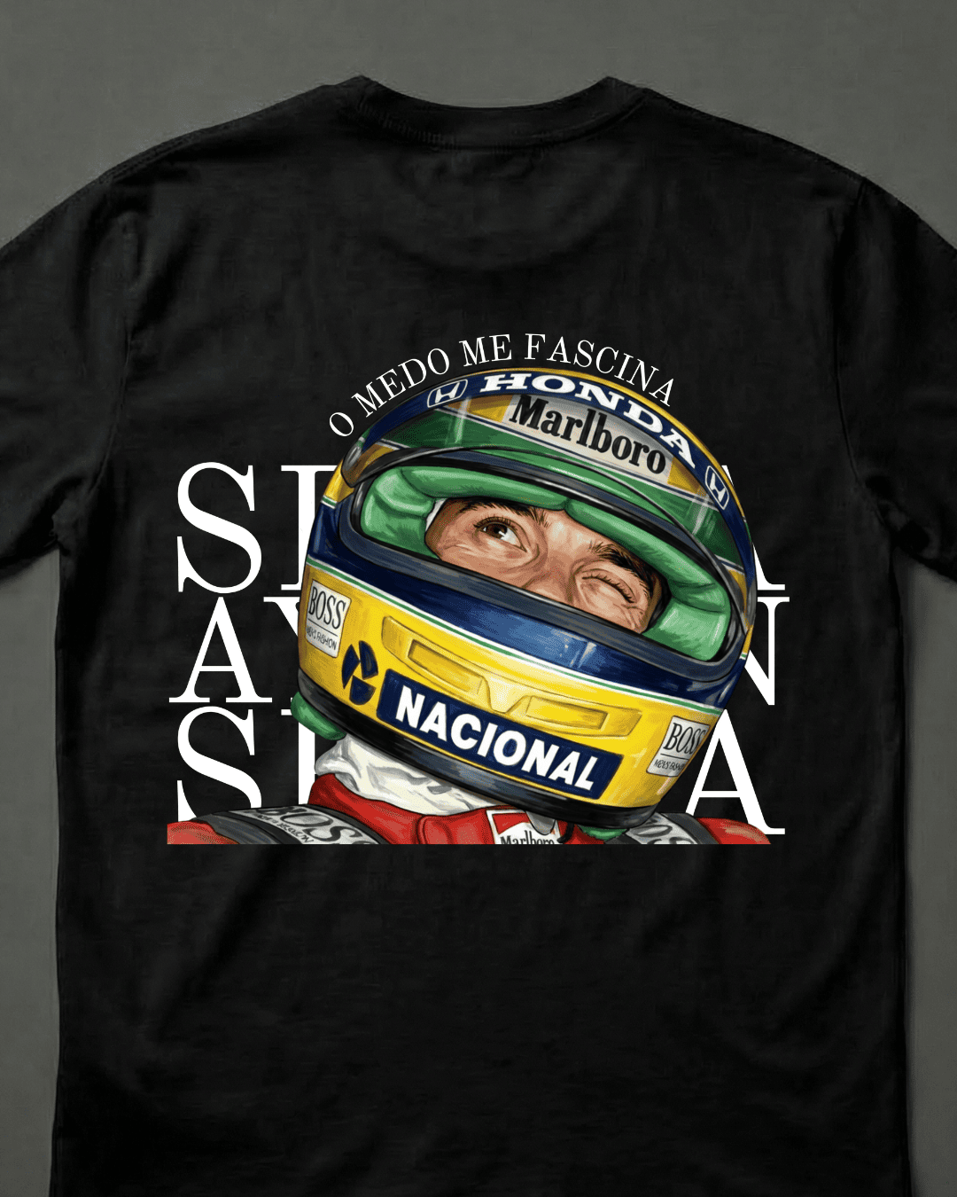 Camiseta Unissex Ayrton Senna - O medo me fascina