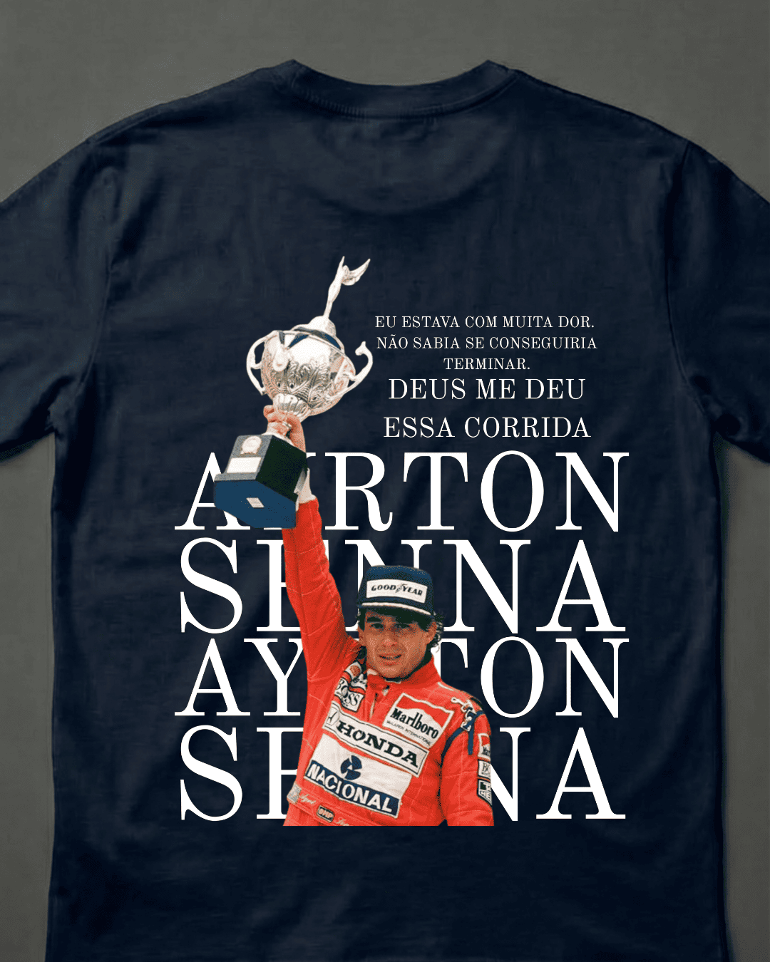 Camiseta Unissex Ayrton Senna - Deus me deu essa corrida