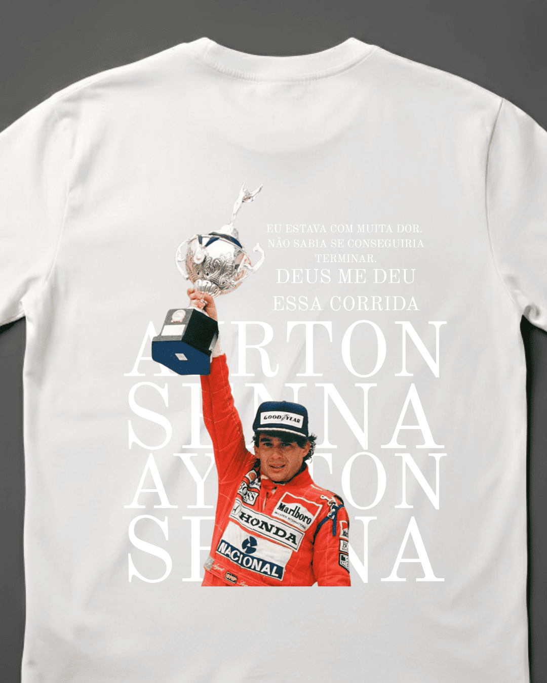 Camiseta Unissex Ayrton Senna - Deus me deu essa corrida